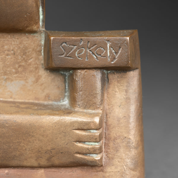 Pierre SZEKELY (1923-2001) 'Le Sculpteur' (1982) - Bronze patiné.