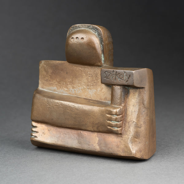 Pierre SZEKELY (1923-2001) 'Le Sculpteur' (1982) - Bronze patiné.