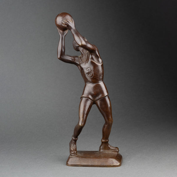 Basketball Player - Rare Unsigned Art Deco Bronze