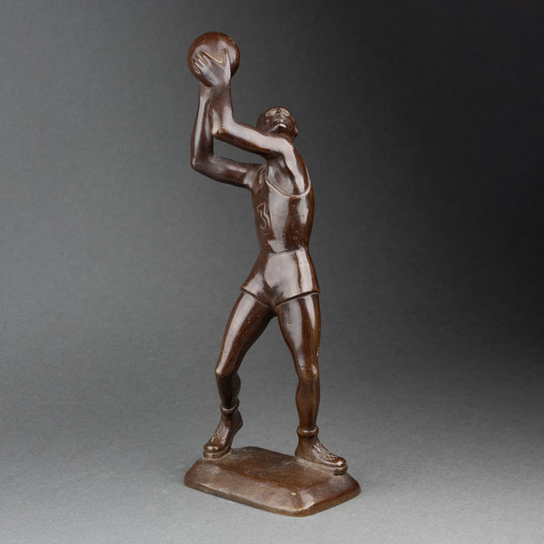 Basketball Player - Rare Unsigned Art Deco Bronze