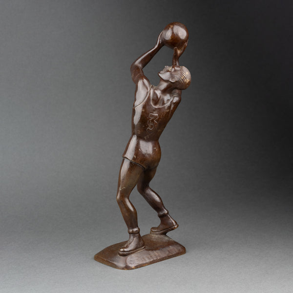 Basketball Player - Rare Unsigned Art Deco Bronze