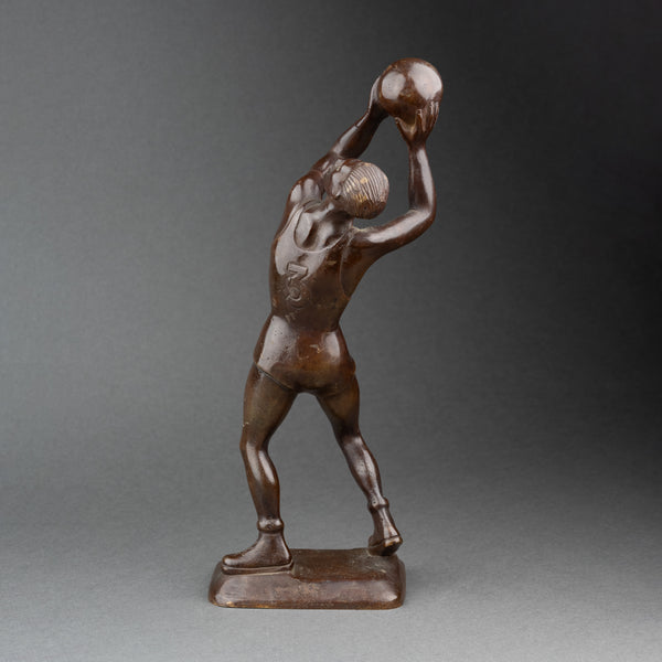 Basketball Player - Rare Unsigned Art Deco Bronze