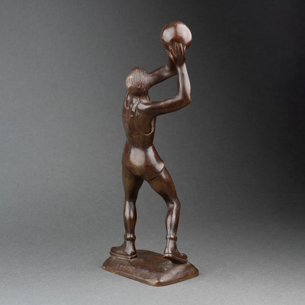Basketball Player - Rare Unsigned Art Deco Bronze