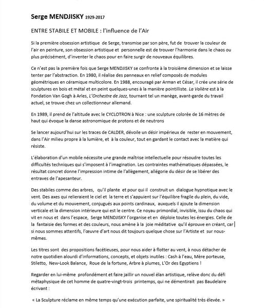 Serge MENDJISKY (1929-2017)  'L’Or Egyptien' (2012) Stabile. Acier, marbre, laiton, bois doré à la feuille.