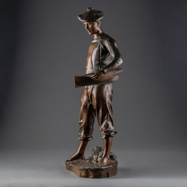 Edouard LORMIER (1847-1919) Moussaillon, bronze patiné fin du XIXème.