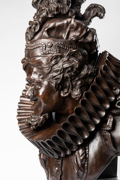 Antonio PANDIANI (1838-1928) ‘Menestrello’ Exceptionnel Bronze patiné. Italie, fin du XIXème siècle.