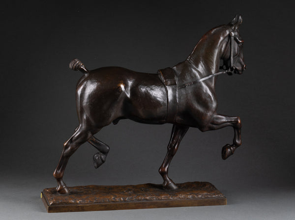 Pierre TOURGUENEFF (1853-1912) Cheval au trot - Bronze fin XIXème