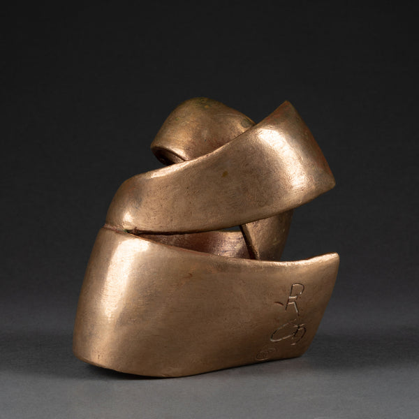 Denis ROUSSEAU (1951-) Spiral Abstraction - Patinated and gilded bronze. Circa 1980