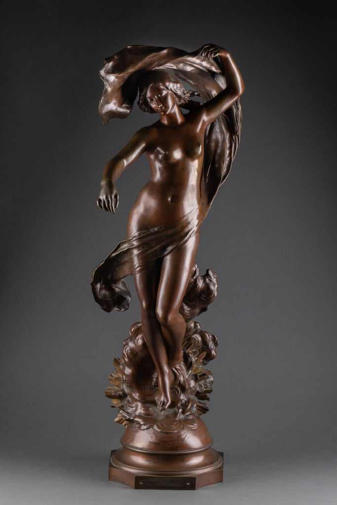 Horace DAILLION (1854-1940) 'Aurora' Patinated bronze. Art Nouveau period, circa 1900.