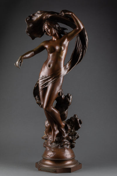 Horace DAILLION (1854-1940) 'Aurora' Patinated bronze. Art Nouveau period, circa 1900.