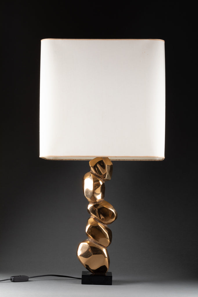 Michel JAUBERT (XXème) - Lampe 'Galets' ("Peebles") en bronze poli - Circa 1970