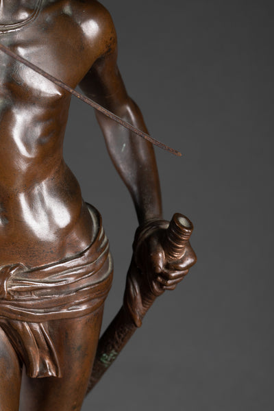 Antonin MERCIE (1845-1916) - David winner of Goliath (small model) Late 19th century bronze, cast by F. Barbedienne.