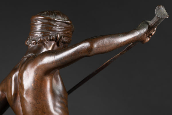 Antonin MERCIE (1845-1916) - David vainqueur de Goliath (petit modèle) Bronze fin XIXème, fonte F. Barbedienne.
