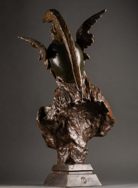 Emmanuel VILLANIS (1858-1914) 'Walkyrie' - Bronze à double patine - Début du XXème siècle