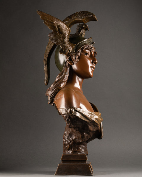 Emmanuel VILLANIS (1858-1914) 'Walkyrie' - Bronze à double patine - Début du XXème siècle