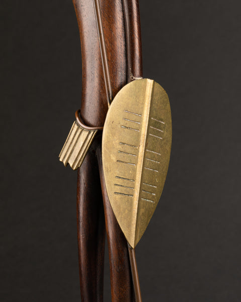 Karl HAGUENAUER (1898-1956) 'Guerrier Masaï à la lance' - Bois et Cuivre - Période Art Déco