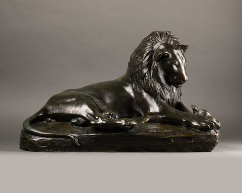 Victor PETER (1840-1918) - Le Lion et le Rat - Bronze patiné - Fonte Susse Frères