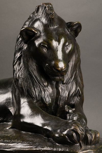 Victor PETER (1840-1918) - The lion and the rat - Patinated bronze - Susse Frères cast iron