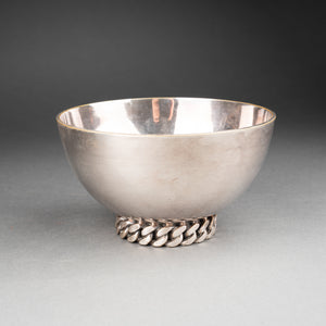 Jean DESPRES (1889-1980) Round cup with silver metal foot. Art Deco period.