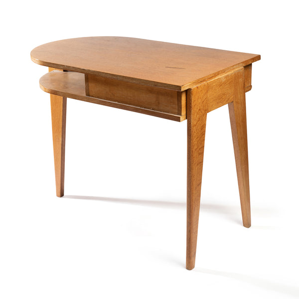 Jacques ADNET (1900-1984) Small oak tripod desk with sliding drawer.
