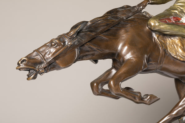 Bruno ZACH (1891-1945) - Cavalier Indien chargeant - Important Bronze de Vienne - Circa 1900 - Collection's - Romain & Henri Hayat