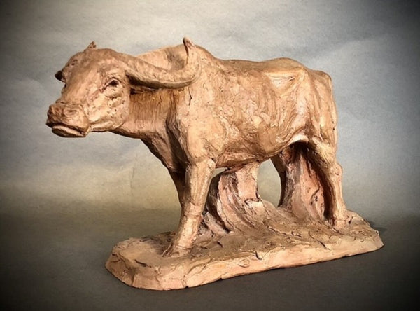 Félix GUIS (1887-1972) 'Buffle d'eau' Epreuve originale en terre cuite
