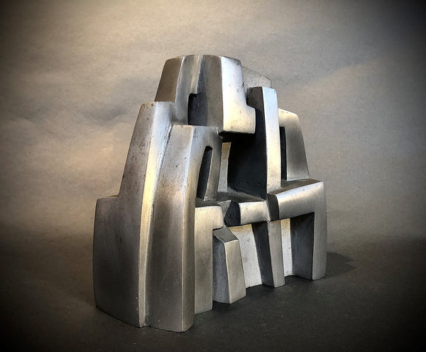 PARVINE CURIE (1936) Composition abstraite "Mère" Fonte d'aluminium. Années 1980.