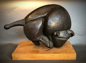 Claude RIBOT (1934-2010) 'Bison' Original proof in patinated bronze. Underwood Foundry, circa 1980.