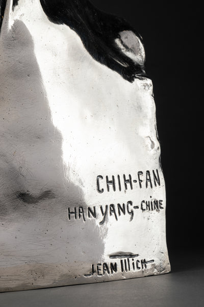 Jean MICH (1871-1919) Buste de Chih Fan - Bronze argenté - Début du XXème - Collection's - Romain & Henri Hayat