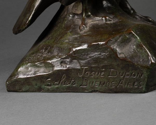 Josué DUPON (1864-1935) - Flying condor - Patinated bronze - Verbeyst cast. Bruxelles, circa 1920.