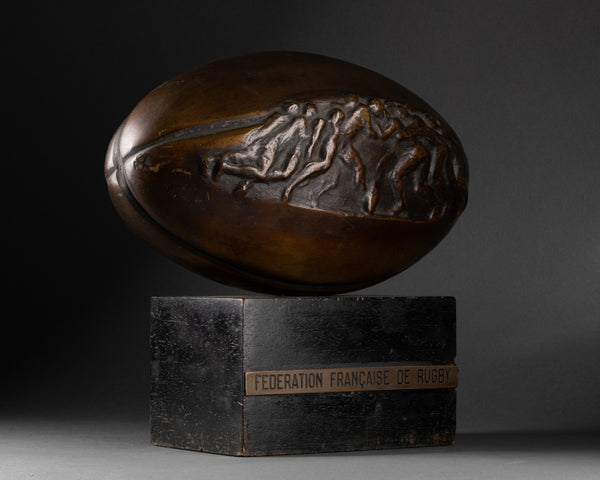 RUGBY sports Trophy - Bronze Art Déco