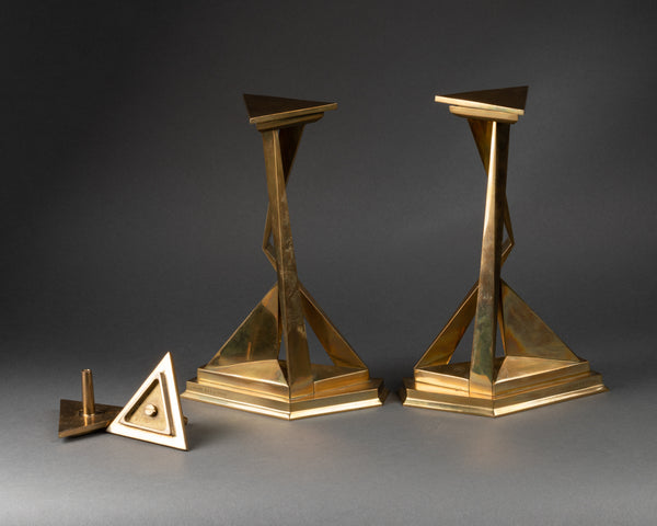 Salvador DALI (1904-1989) Castor and Pollux - Candlesticks in golden bronze