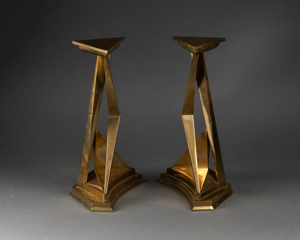 Salvador DALI (1904-1989) Castor et Pollux - Bougeoirs en bronze doré