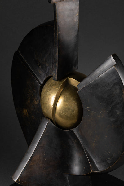 Paul GONEZ (1946) Articulated abstract composition - Bronze, circa 1980. Cast numbered on 8.