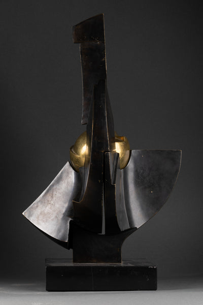 Paul GONEZ (1946) Articulated abstract composition - Bronze, circa 1980. Cast numbered on 8.