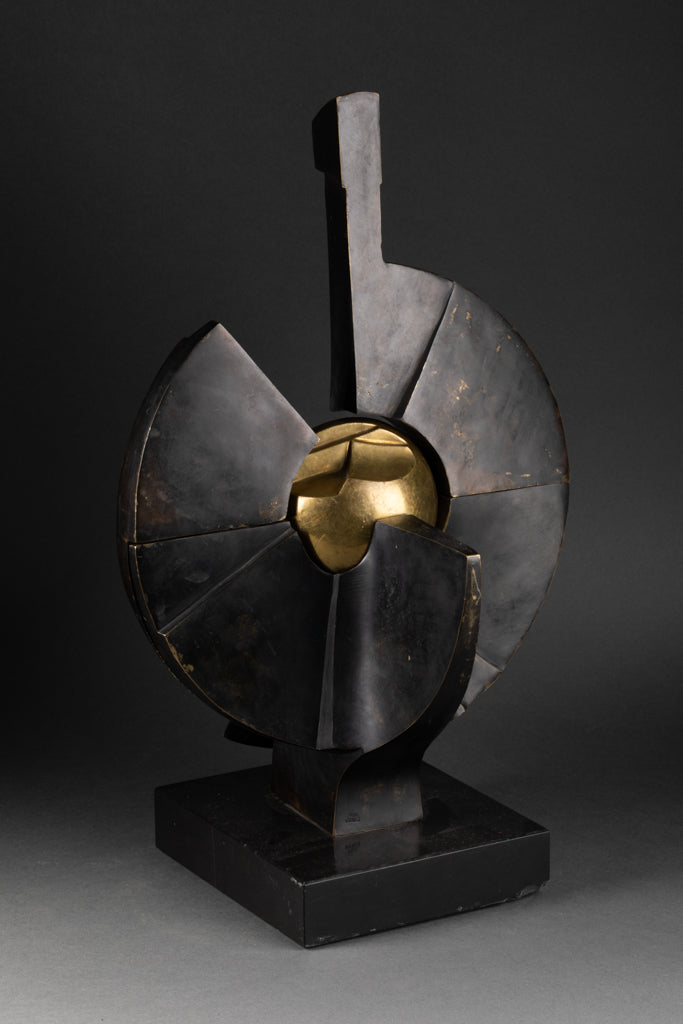 Paul GONEZ (1946) Articulated abstract composition - Bronze, circa 1980. Cast numbered on 8.
