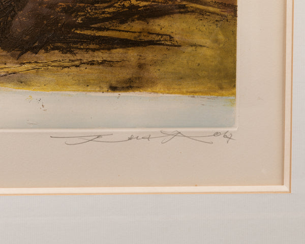 ZAO WU KI (1920-2013) 'Feu' (1967) Gravure Aquateinte signée datée et numérotée sur 75