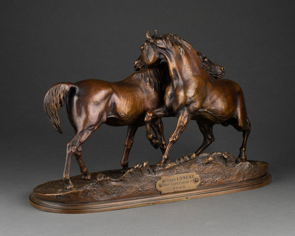 P. J. MENE (1810-1879) 'L'accolade - Bronze proof with nuanced brown patina - Late 19th century