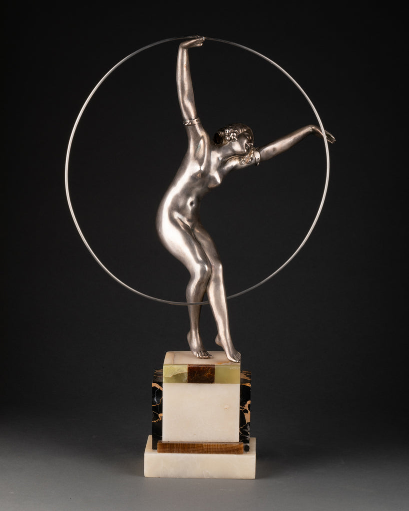 Raphael Charles PEYRE (1872-1949) Danseuse au cerceau - Bronze Art Déco.