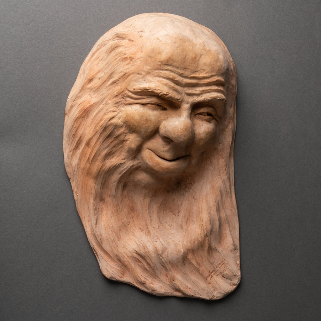 Gaston HAUCHECORNE (1880-1945) Tete de viellard à la barbe. Epreuve originale en terre cuite.
