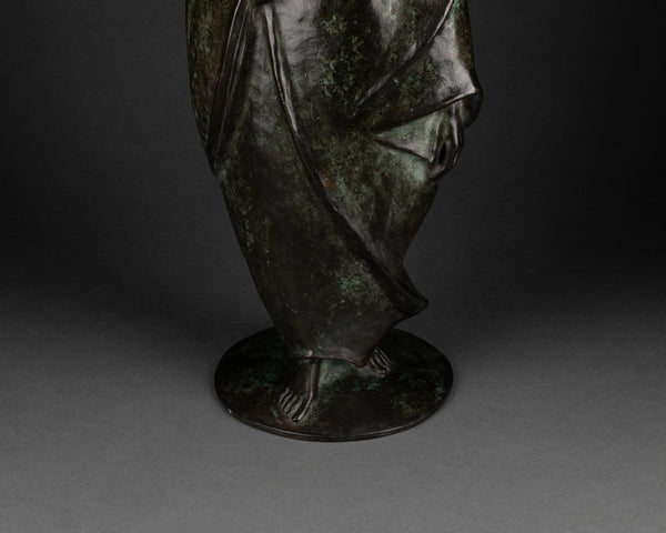 Albert ALLMANN (1890-1979) - Femme orientaliste à la jarre. Bronze Art Déco