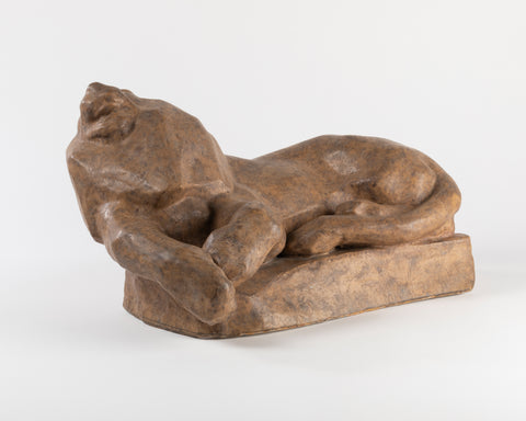 Bernard MOUGIN (1918-2002) - Lion couché - terre cuite patinée - Collection's - Romain & Henri Hayat