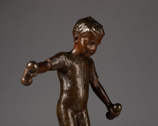 Emmanuel VILLANIS (1858-1914) - Young acrobat - Bronze period Art Nouveau