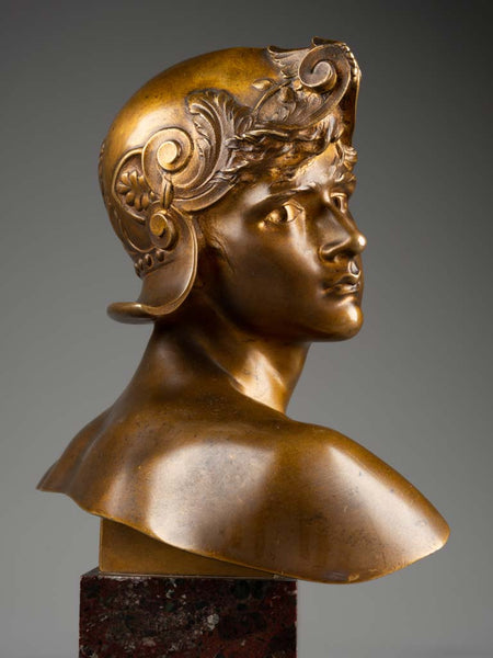Emmanuel HANNAUX (1855-1934) 'La Colère d'Achile' Bronze doré. Fonte Jollet & Cie.