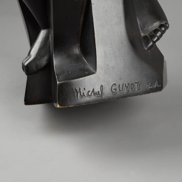 Michel GUYOT (1936) - Couple of stylized characters, Patinated bronze, circa 1980.