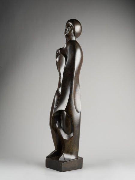 Michel GUYOT (1936) - Vénus drapée stylisée, Epreuve originale en bronze patiné, Susse Fondeur, vers 1980