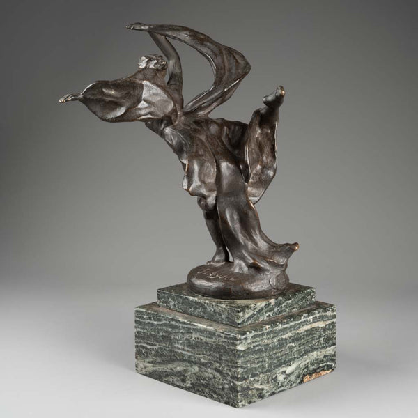 Jacques LOYSEL (1867-1925) Dancer with a veil - Patinated bronze, Fonte L Gatti, circa 1920.